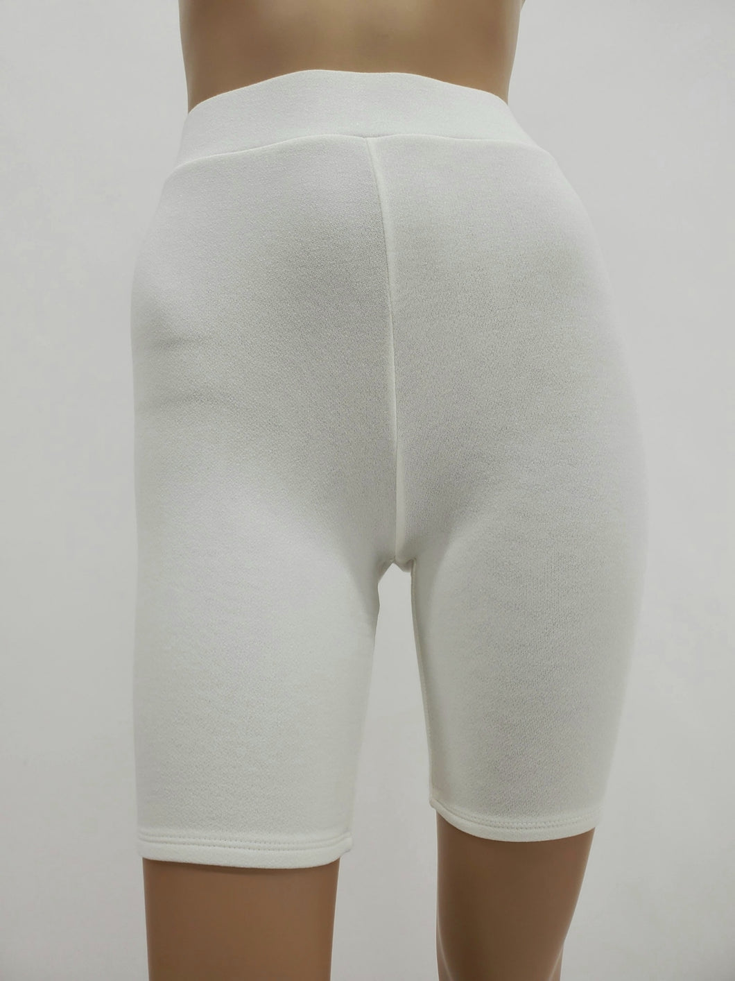 High Waist Biker Shorts (White)