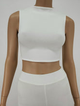 Load image into Gallery viewer, Sleeveless Mock Neck Crop Top (White)
