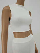 Load image into Gallery viewer, Sleeveless Mock Neck Crop Top (White)
