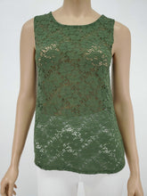 Load image into Gallery viewer, Lace Tank Top with Back Golden Metal Zipper (Sage)

