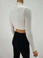 Load image into Gallery viewer, Turtleneck Long Sleeve Crop Top (White)
