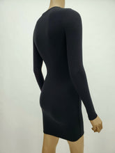 Load image into Gallery viewer, Long Sleeve Mock Neck Mini Dress (Black)
