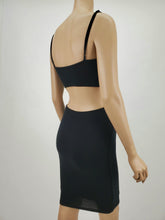 Load image into Gallery viewer, Back Cut Out Midi Dress with Adjustable Spaghetti Strap (Black)
