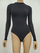 Load image into Gallery viewer, Long Sleeve Mock Neck Bodysuit (Black)

