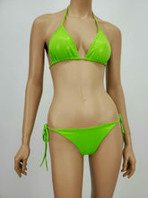 Load image into Gallery viewer, Triangle Tie Side 2 Piece Swimsuit (Green Apple)
