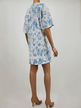 Load image into Gallery viewer, Oversized Tie-Dye T-Shirt Dress (Blue/White)
