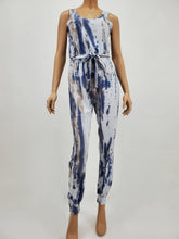Load image into Gallery viewer, Tie-Dye Jogger Jumpsuit (Blue/Gray/Taupe)
