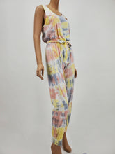 Load image into Gallery viewer, Tie-Dye Jogger Jumpsuit (Mauve/Yellow/Gray)
