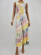 Load image into Gallery viewer, Wide Leg Tie-dye Jumpsuit (Yellow/Gray/Mauve)

