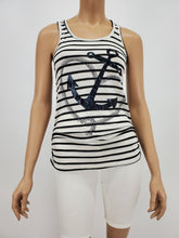 Load image into Gallery viewer, Black and White Stripe Tank Top (Black/White)

