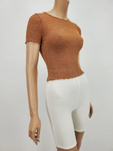 Load image into Gallery viewer, Merrow Ribbed Crop Top (Caramel)
