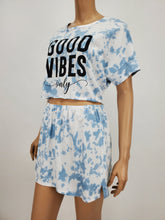 Load image into Gallery viewer, Loose Fit Tie-Dye 2 Piece Set (Blue/White)
