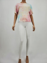 Load image into Gallery viewer, Raw Edge Tie dye Short Sleeve Top (Mauve/Yellow/Blue/Multi)
