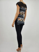 Load image into Gallery viewer, Dolman Sleeve Print with Mesh (Black Floral)
