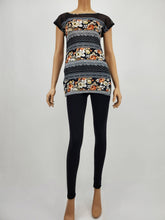 Load image into Gallery viewer, Dolman Sleeve Print with Mesh (Black Floral)
