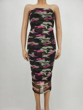 Load image into Gallery viewer, Bodycon Mesh Tube Dress Plus Size (Black/Pink/Camouflage
