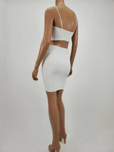 Load image into Gallery viewer, Spaghetti Strap Crop Top and Skirt Set (White)
