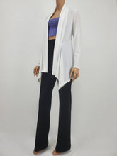 Load image into Gallery viewer, Asymmetrical Hem Long Sleeve Open Cardigan with Back Elastic Shirring  (Plus)
