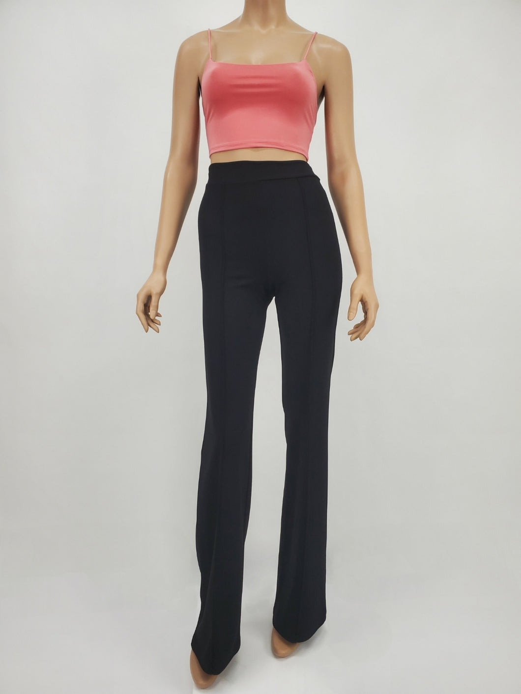 Double Layer Spaghetti Strap Crop Top (Mauve)