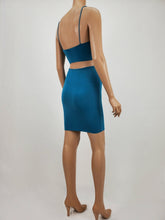 Load image into Gallery viewer, Spaghetti Strap Crop Top and Skirt Set (Teal)
