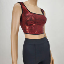 Load image into Gallery viewer, Sequins Crop Tank Top (Red)
