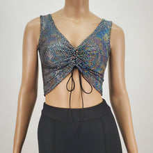 Load image into Gallery viewer, Sequins Adjustable Front Shirring Top with Solid Back (Silver)

