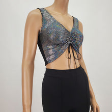 Load image into Gallery viewer, Sequins Adjustable Front Shirring Top with Solid Back (Silver)
