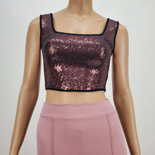 Load image into Gallery viewer, Sequins Crop Tank Top (Pink)
