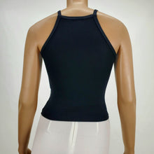 Load image into Gallery viewer, High Neck Ribbed Tank Top Black

